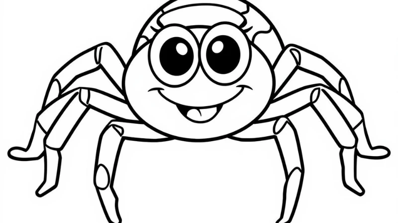 Tải nhanh tranh tô màu nhện dễ in cho bé học tại nhà