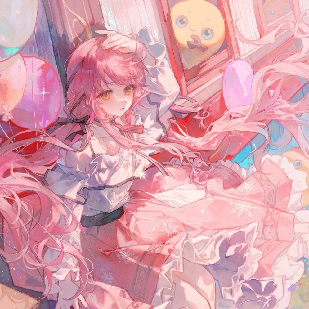 ảnh anime cute màu hồng độc lạ