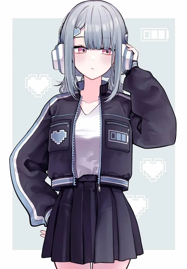 Ảnh anime gái xinh đeo tai nghe dễ thương