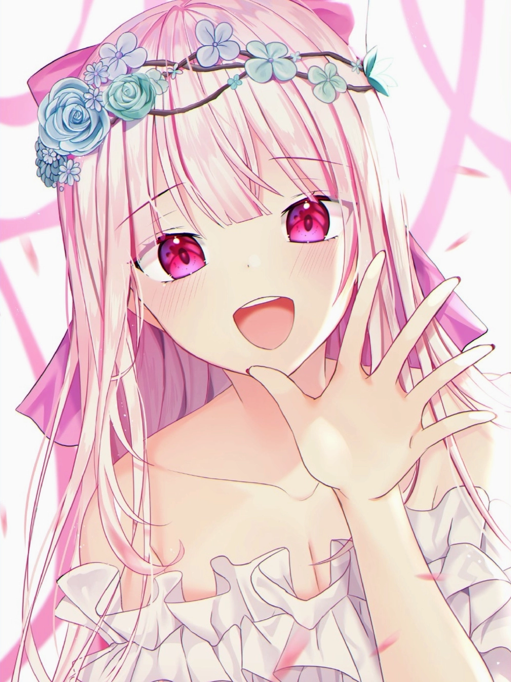 ảnh anime màu hồng lãng mạn