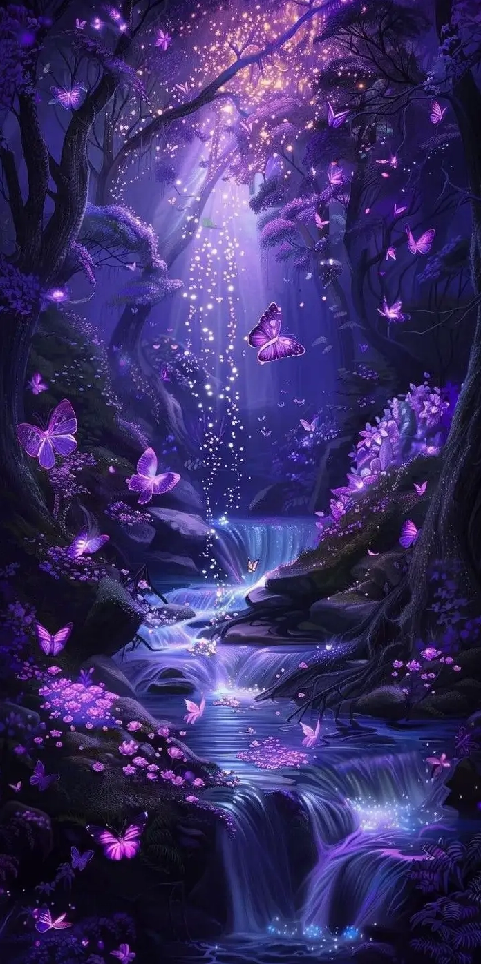 ảnh anime màu tím 2d