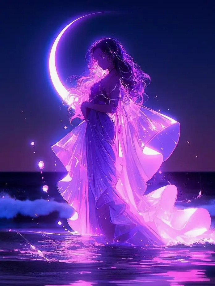 ảnh anime màu tím cô bé đáng yêu