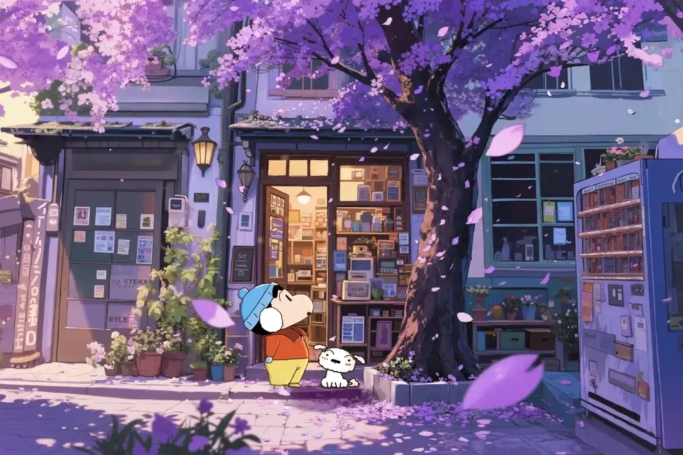 ảnh anime màu tím cute 1