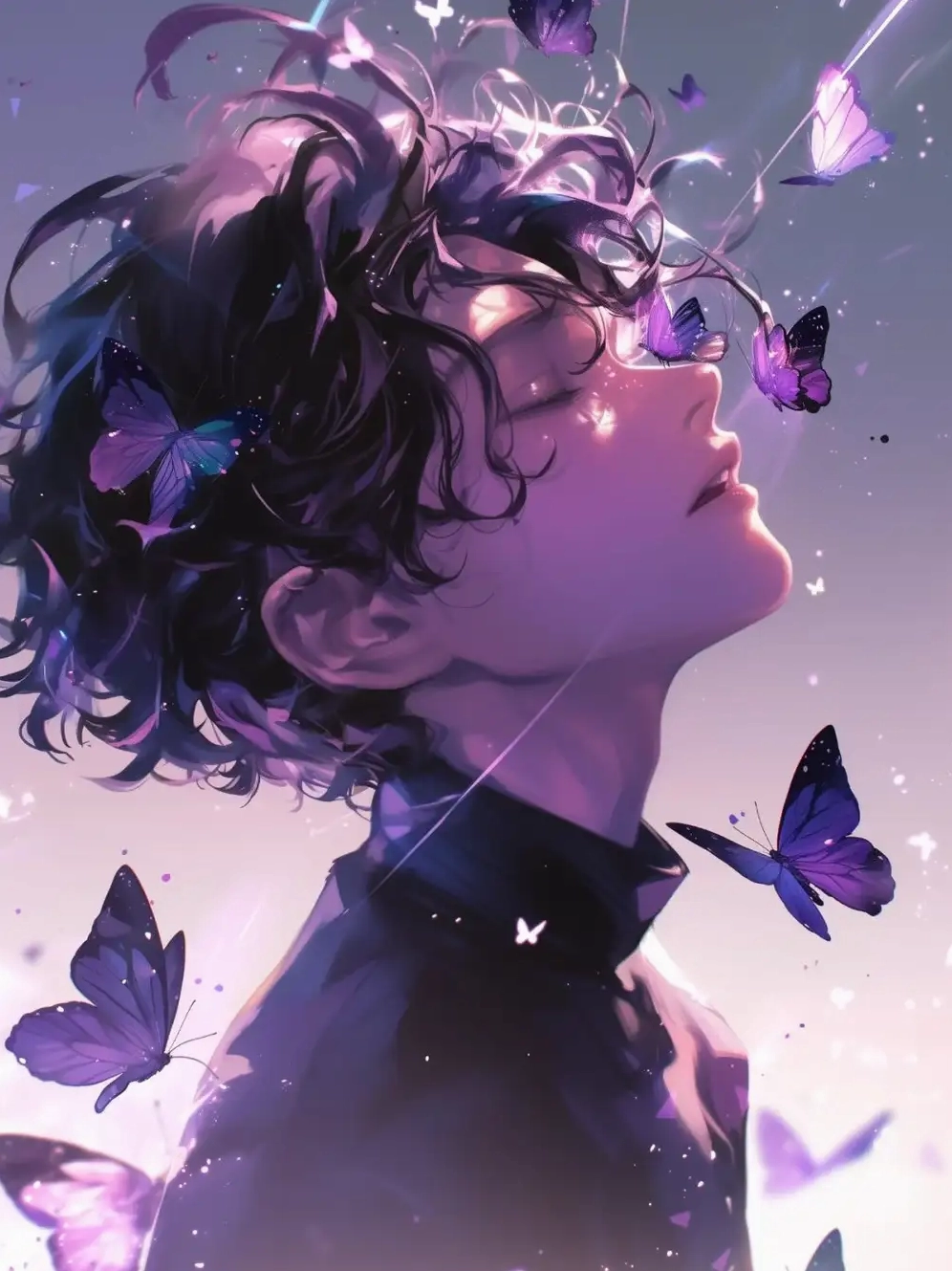 ảnh anime màu tím cute 4