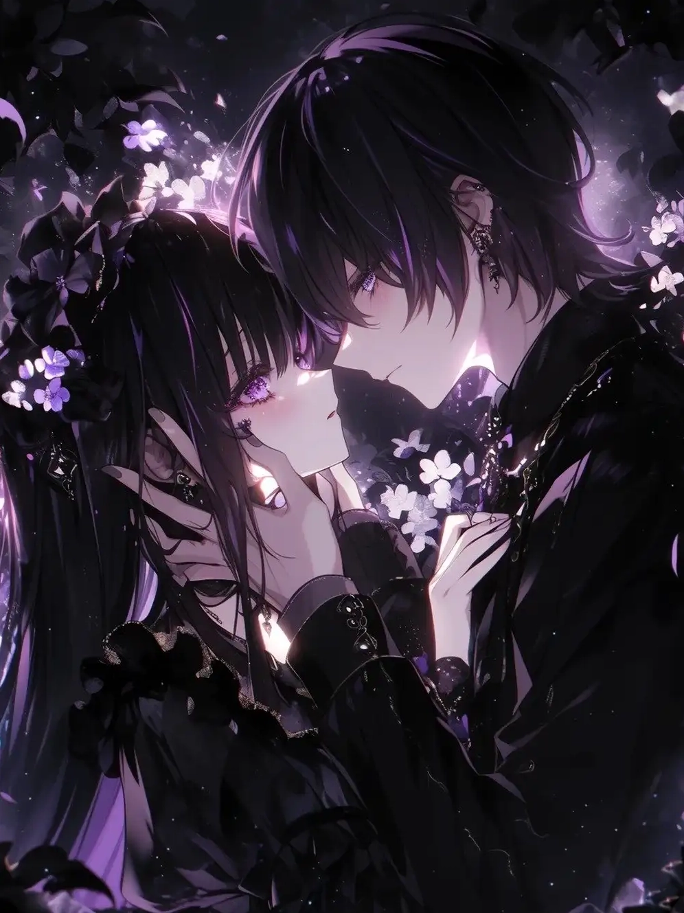 ảnh anime màu tím cute 5