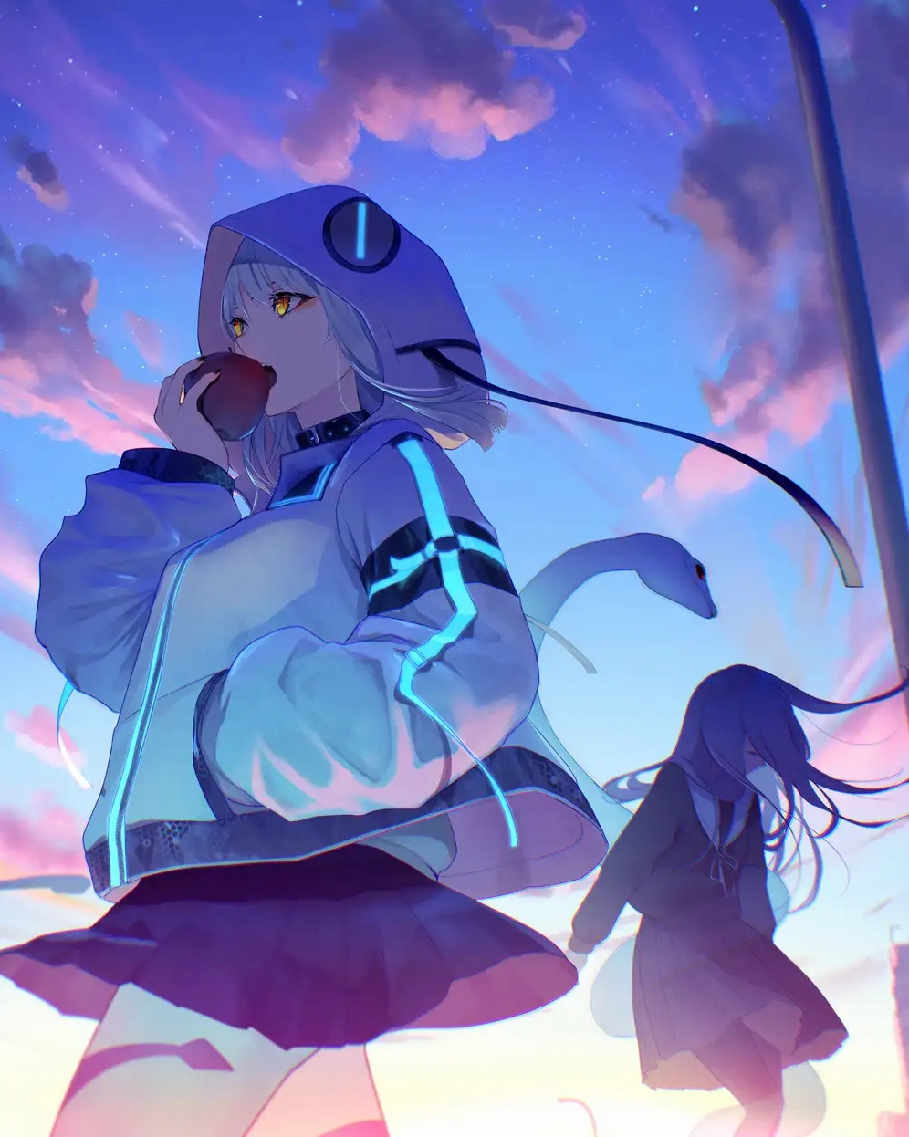 ảnh anime màu tím cute