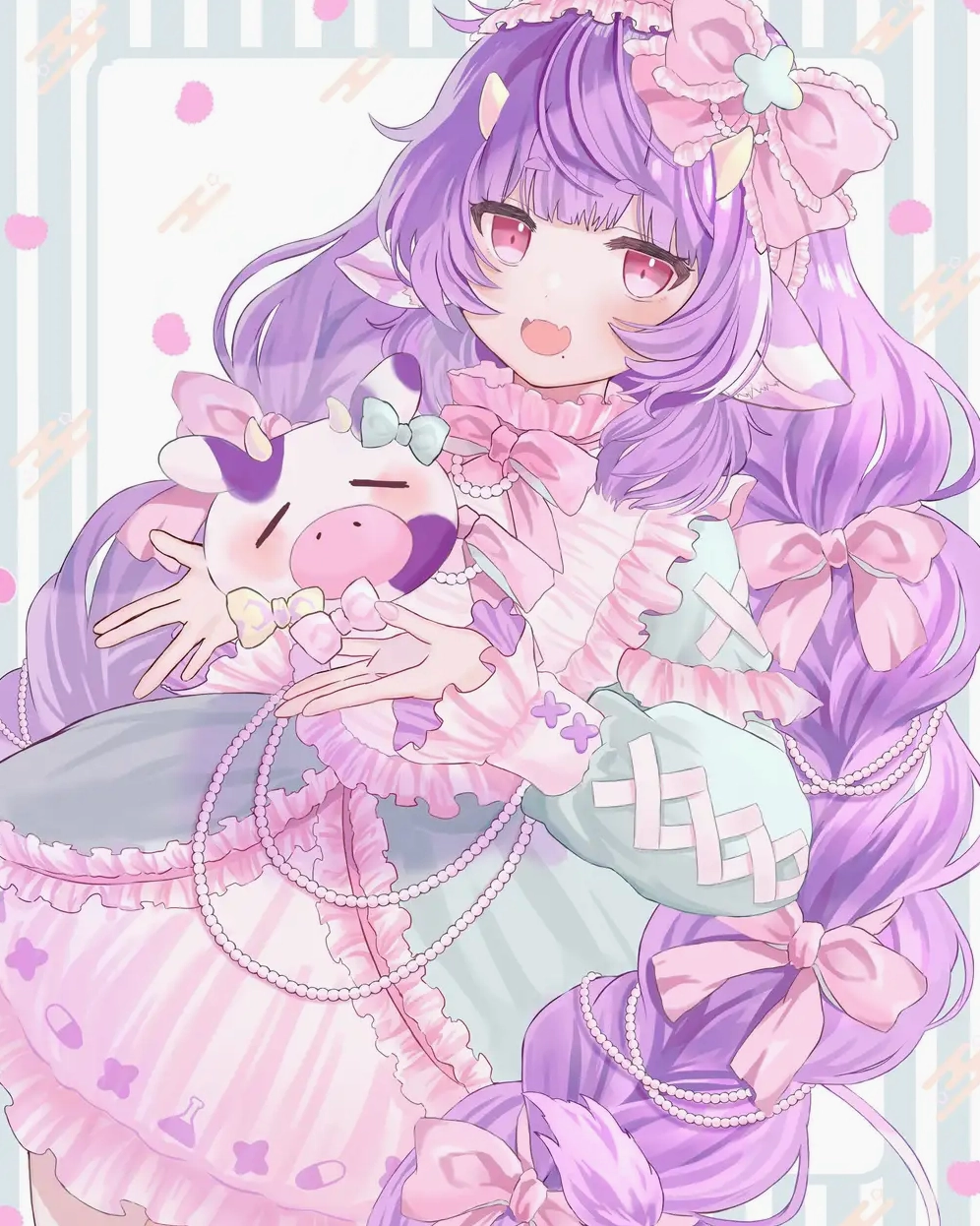 ảnh anime màu tím cute, tone nhẹ nhàng