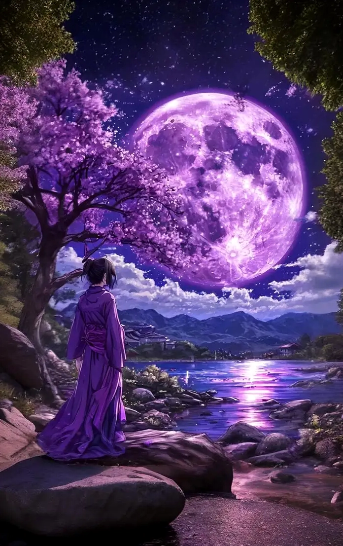 ảnh anime màu tím đẹp