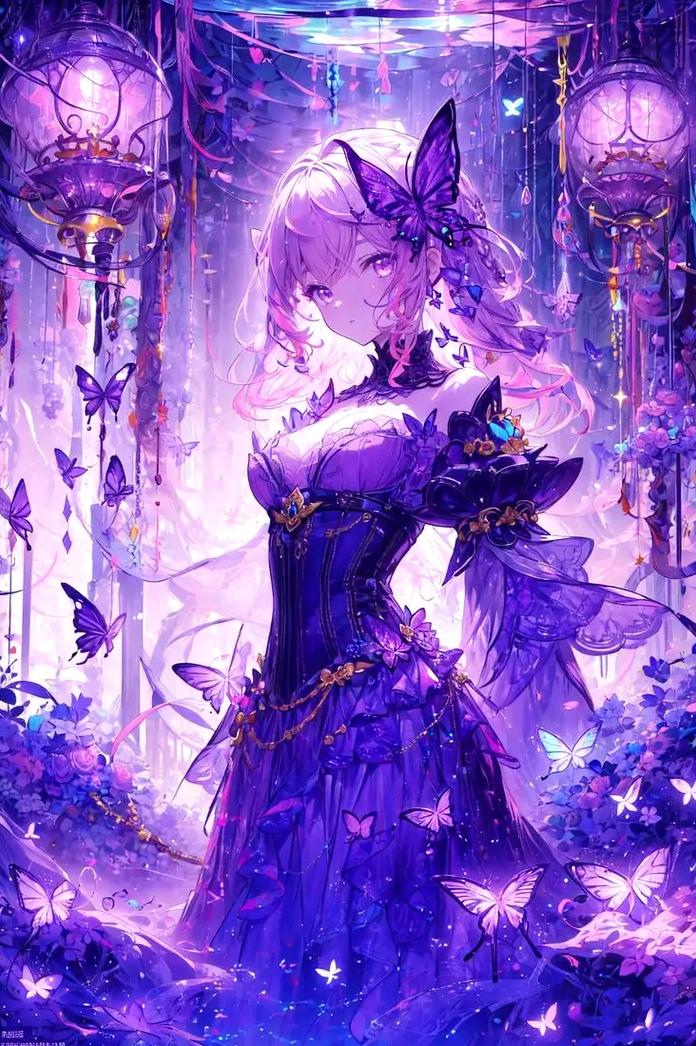 ảnh anime màu tím hd