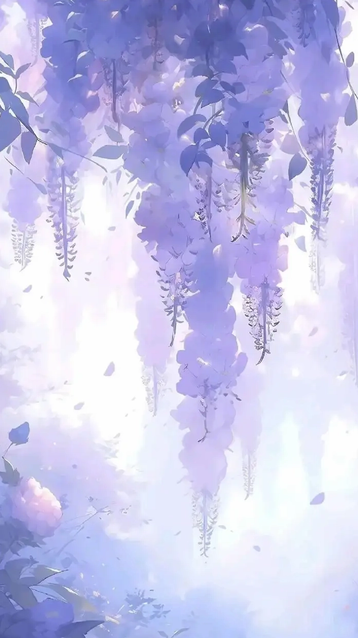 ảnh anime màu tím hoa