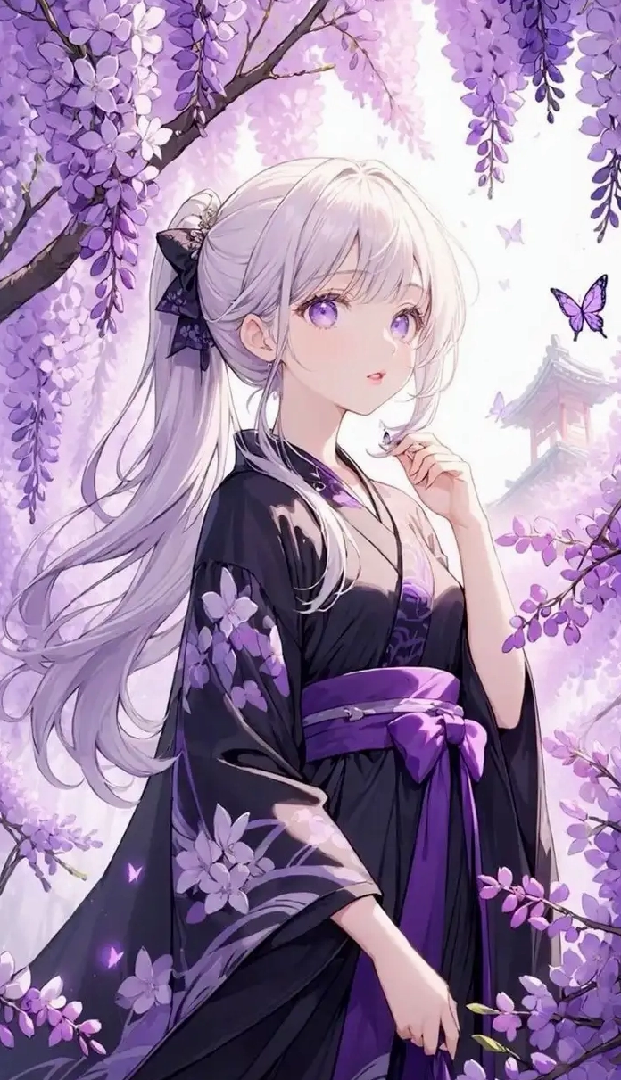 ảnh anime màu tím nàng thơ