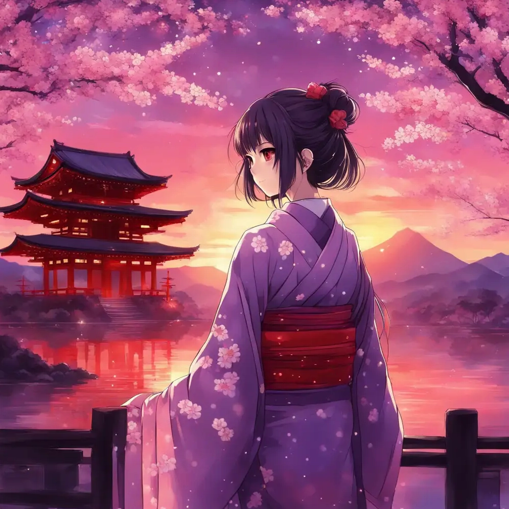 ảnh anime màu tím nghệ thuật, nổi bật