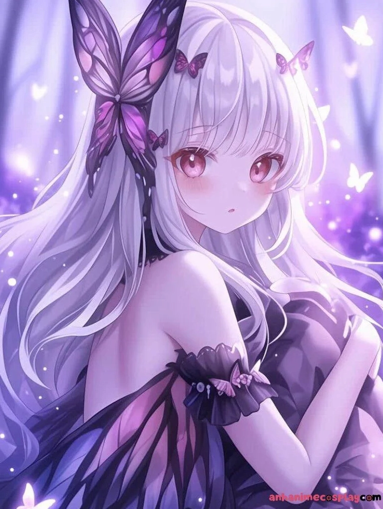 ảnh anime màu tím tiên