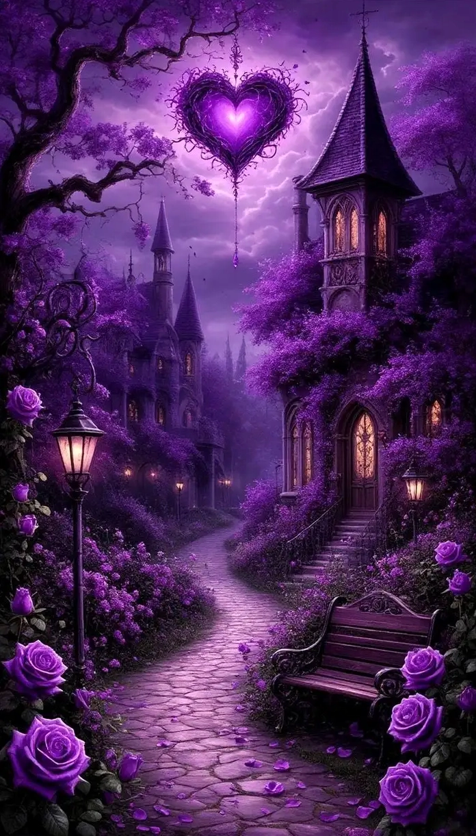 ảnh anime màu tím vẽ