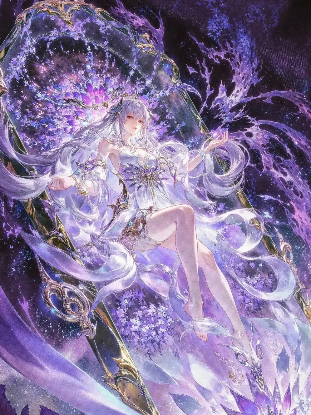 ảnh anime nữ màu tím