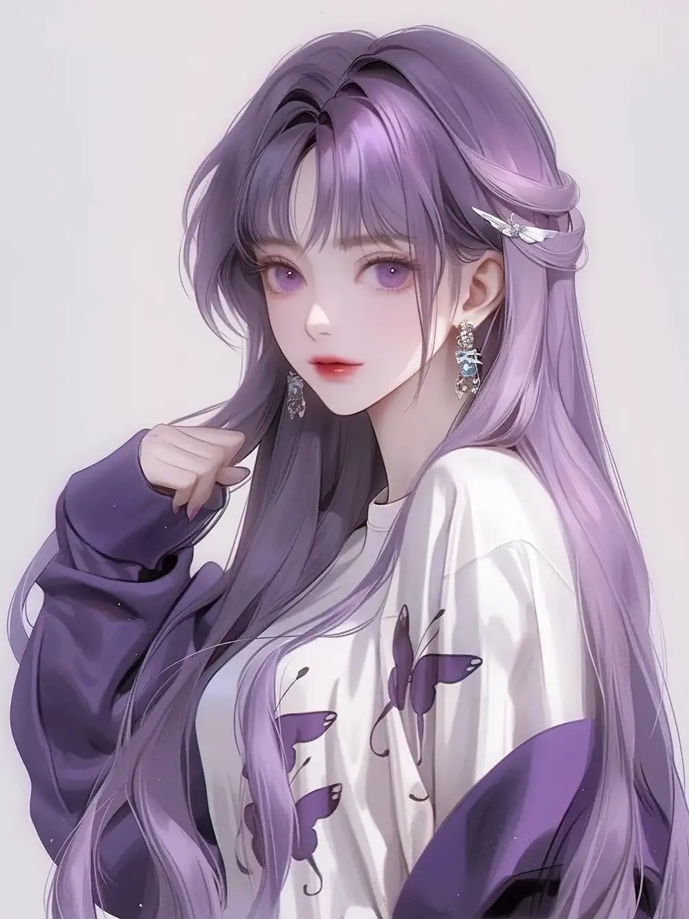 ảnh anime nữ màu tím ngầu 11