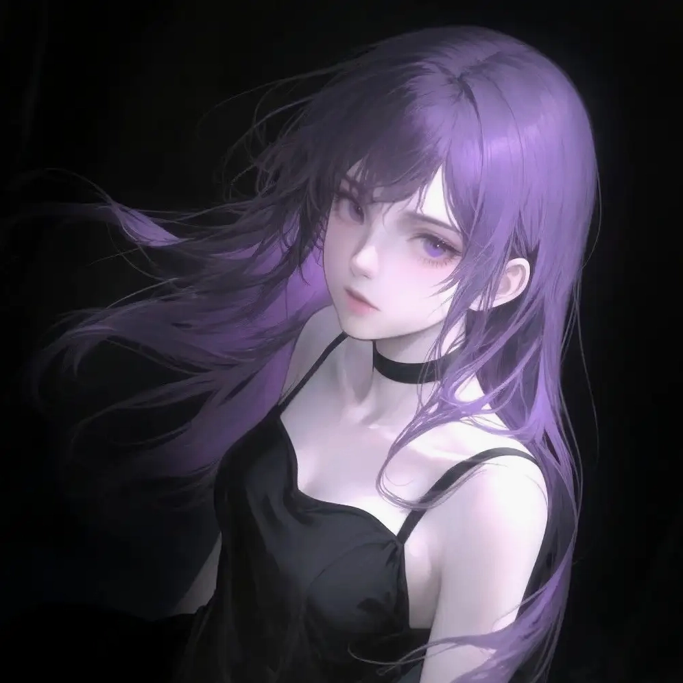 ảnh anime nữ màu tím ngầu 2