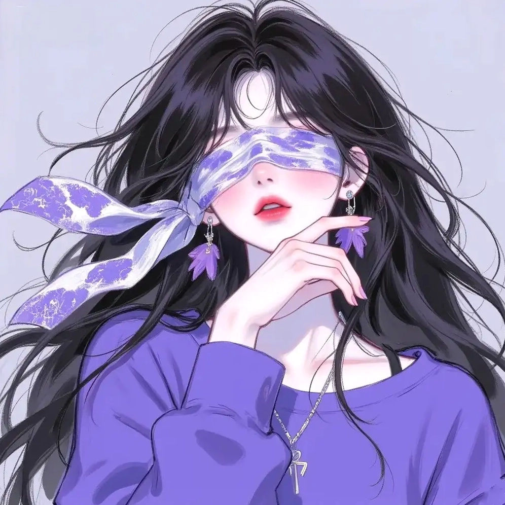 ảnh anime nữ màu tím ngầu 3