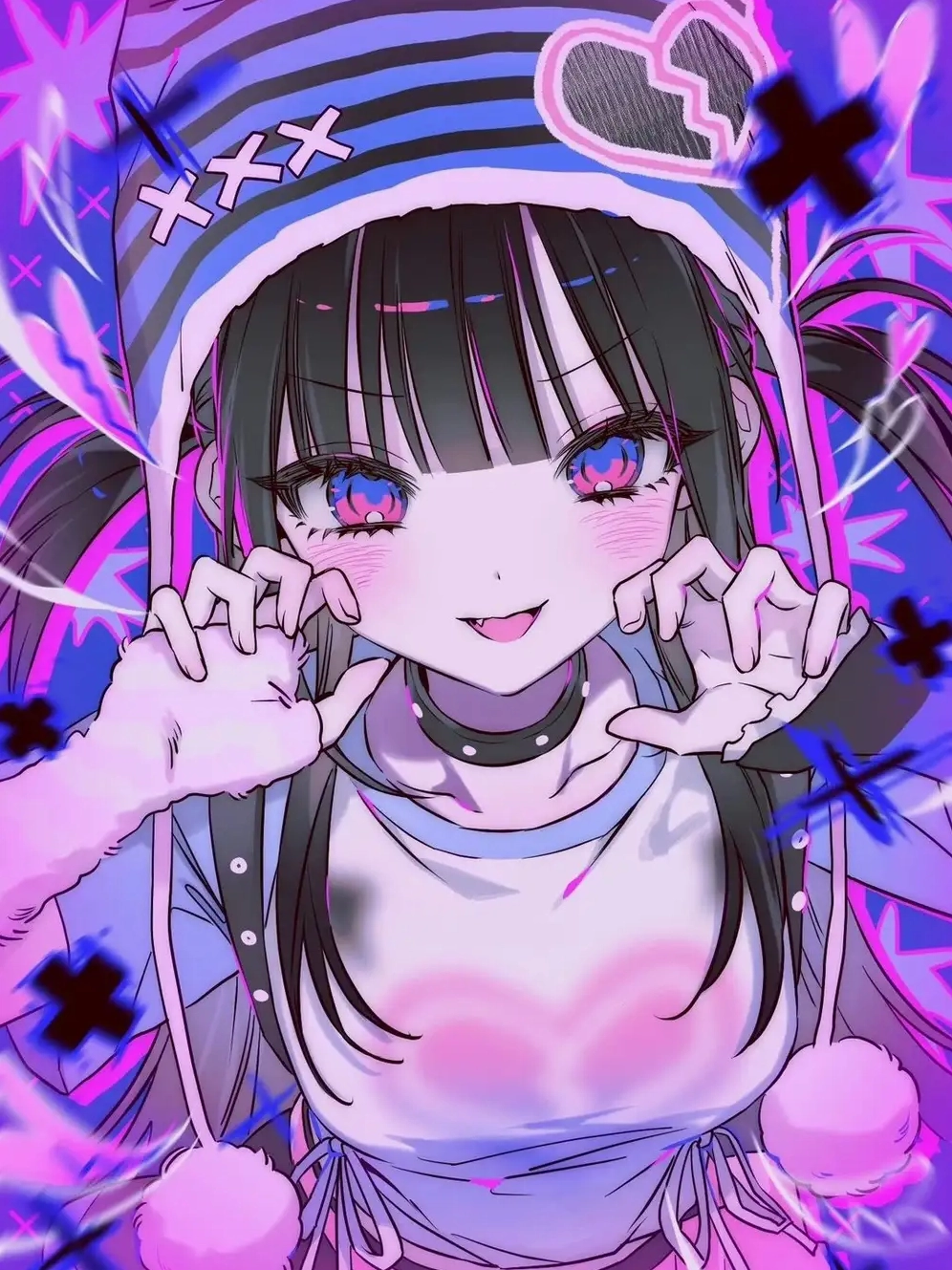 ảnh anime nữ màu tím ngầu 8