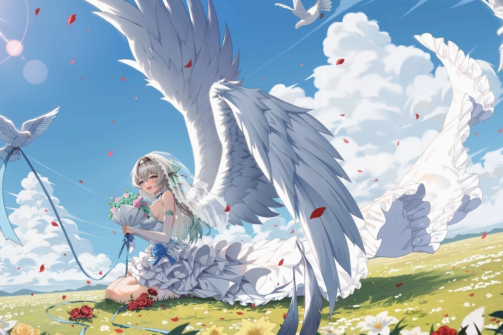 ảnh anime thiên thần cánh trắng