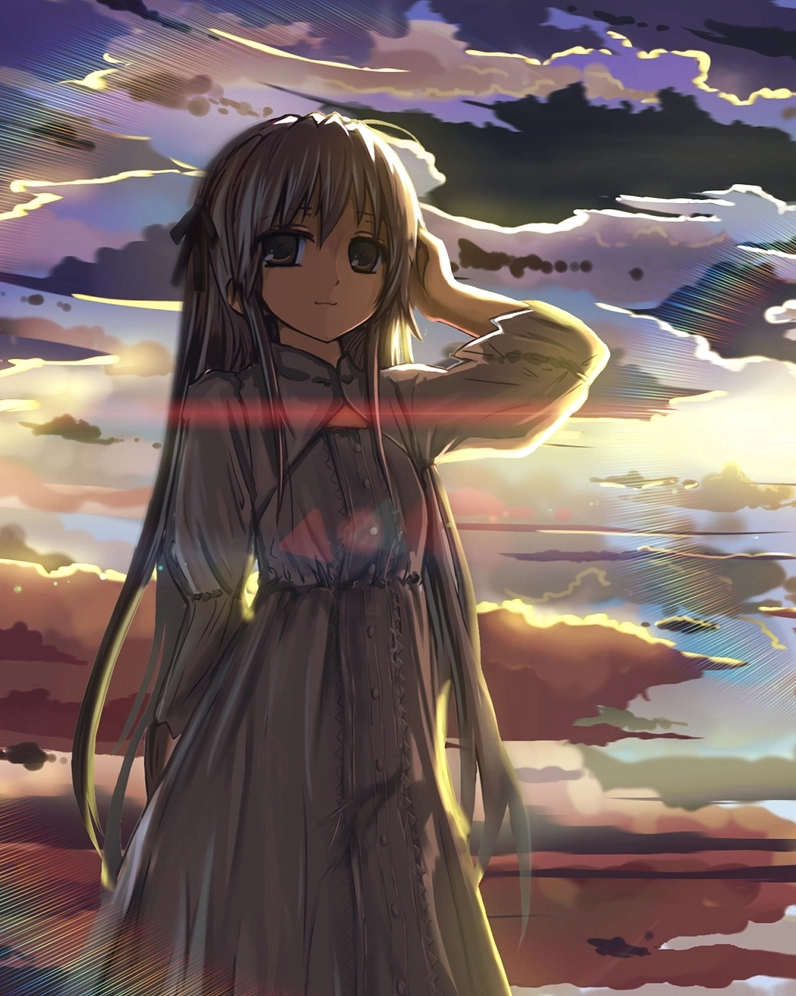 ảnh anime yosuga no sora cảnh hoàng hôn