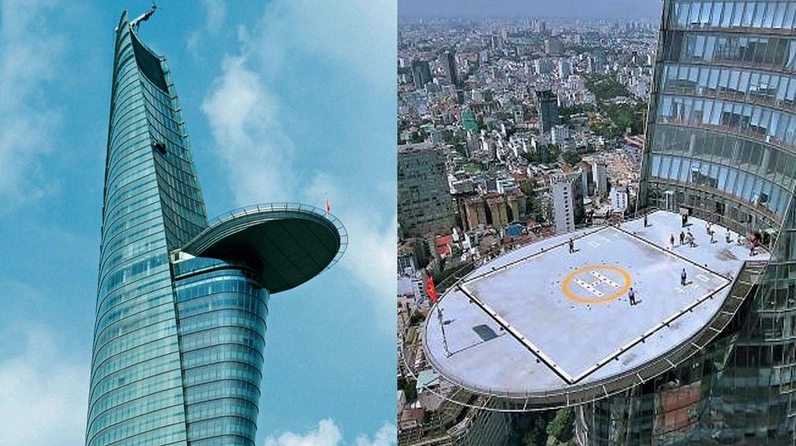 Ánh sáng rực rỡ tỏa ra từ tháp tài chính bitexco trong đêm tối huyền bí