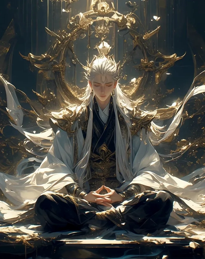 anime nữ cổ trang tóc trắng