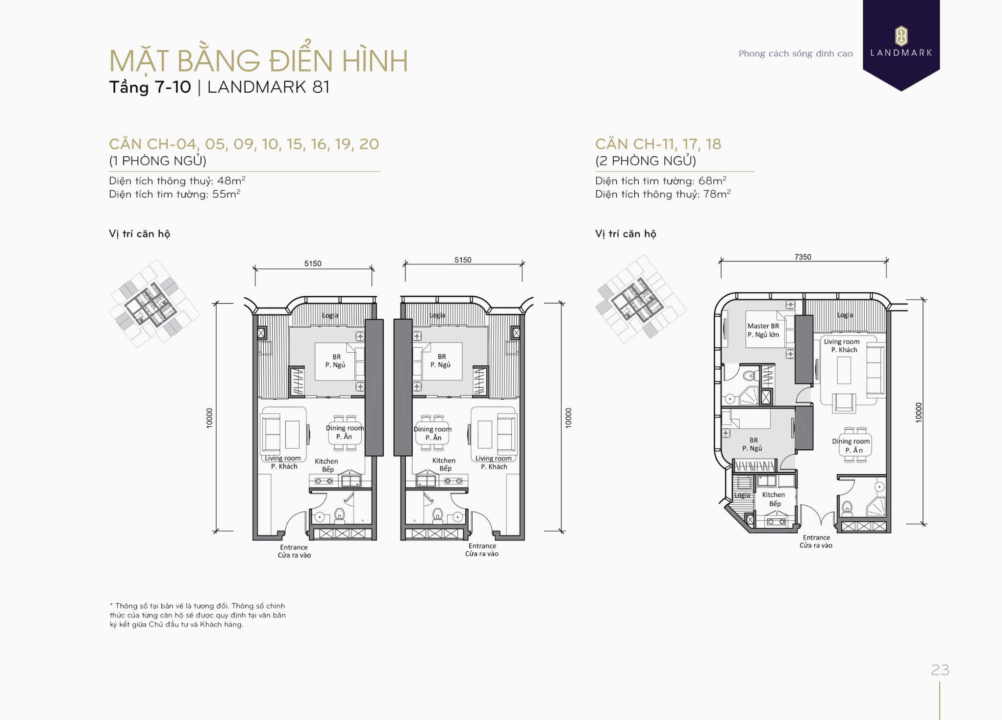 Bản vẽ chi tiết mặt bằng nhóm căn hộ tầng 7 đến 10