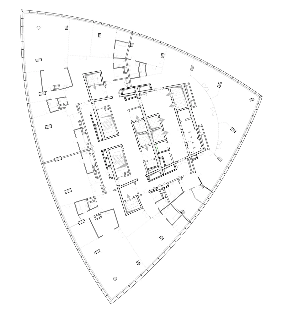 Bản vẽ mặt bằng khu căn hộ cao cấp bên trong tháp liên bang