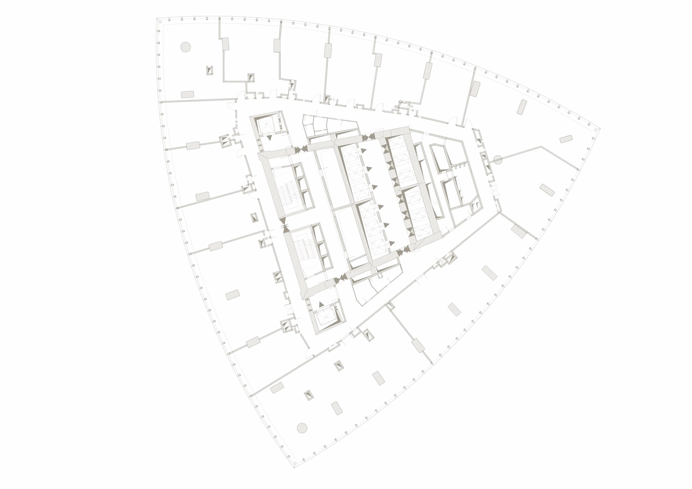 Bản vẽ mặt bằng tầng văn phòng tiêu chuẩn của công trình
