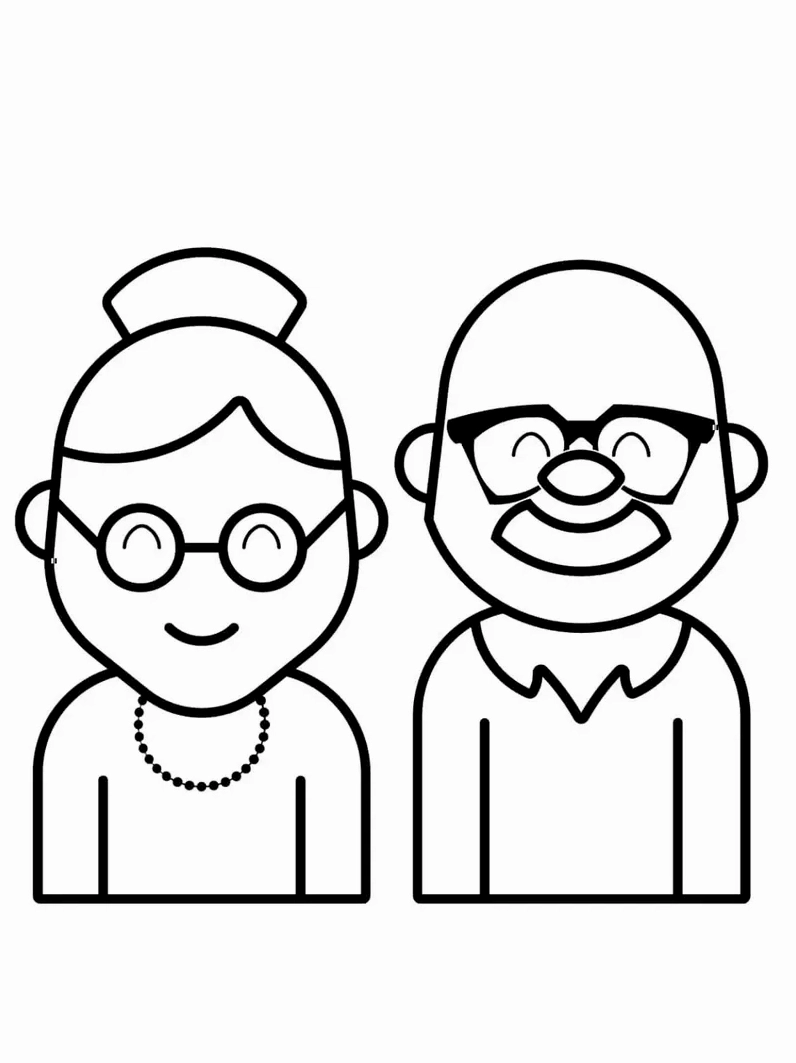 Bé thích tranh tô màu về ông bà nào nhất trong bộ sưu tập này