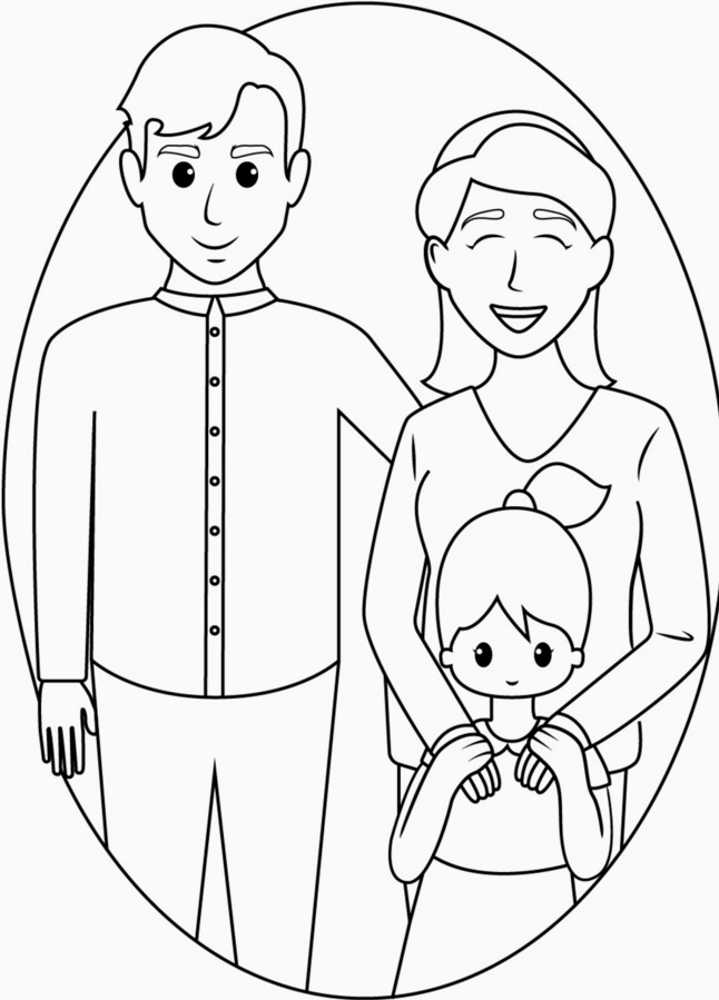 Bé tô màu bức tranh Tranh tô màu gia đình 6