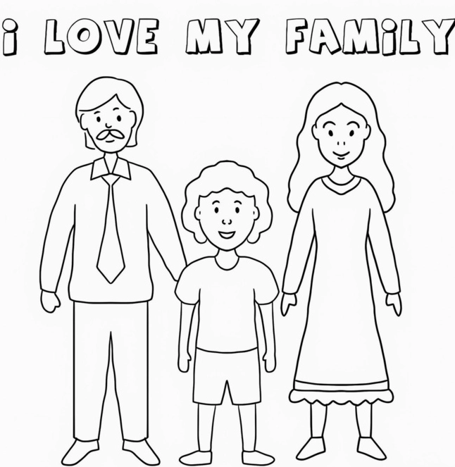 Bé tô màu bức tranh Tranh tô màu gia đình 7