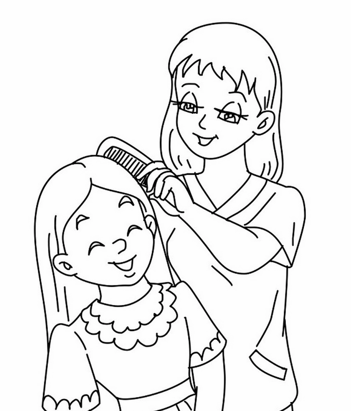 Bé tô màu bức tranh Tranh tô màu gia đình số 2