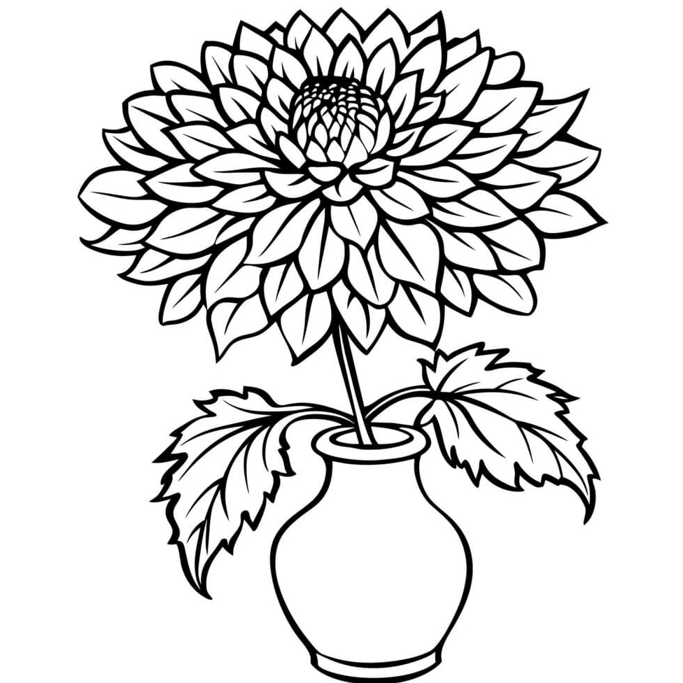 Bình hoa cúc lung linh qua nét tô màu của bé