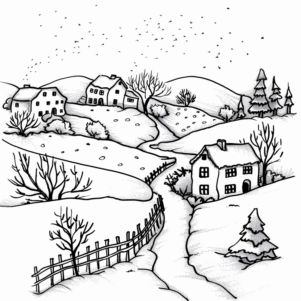 Bộ sưu tập tranh tô màu phong cảnh đa dạng chủ đề cỏ cây hoa lá