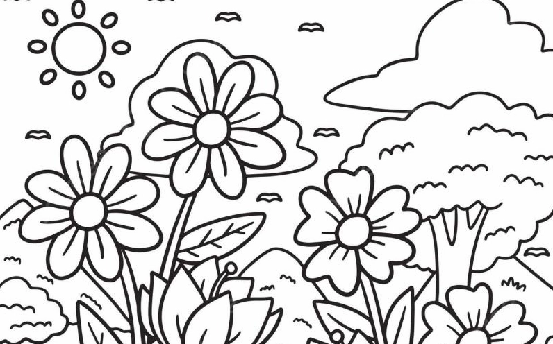 Bộ tranh tô màu phong cảnh cho bé mẫu giáo 3-5 tuổi rèn luyện sự khéo léo