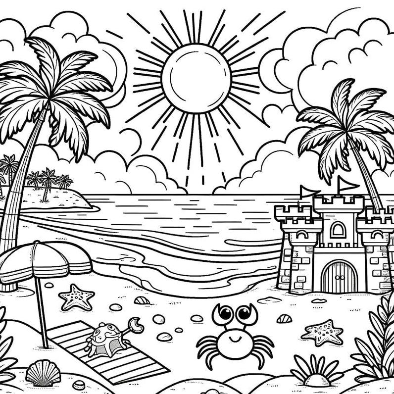 Bộ tranh tô màu phong cảnh cho bé tiểu học lớp 1 đến lớp 3 tuổi rèn luyện kỹ năng