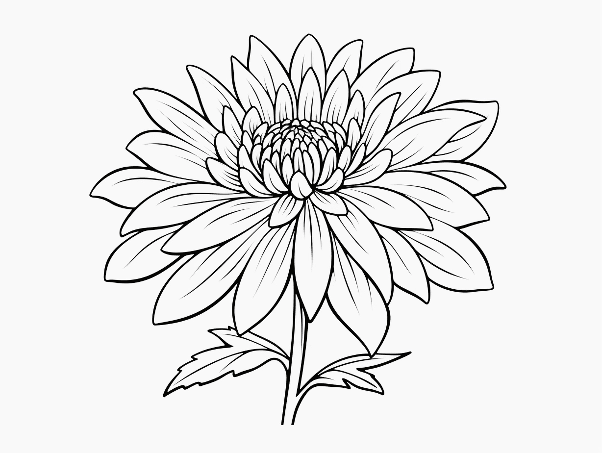 Bông hoa cúc xinh xắn cho bé tập tô màu