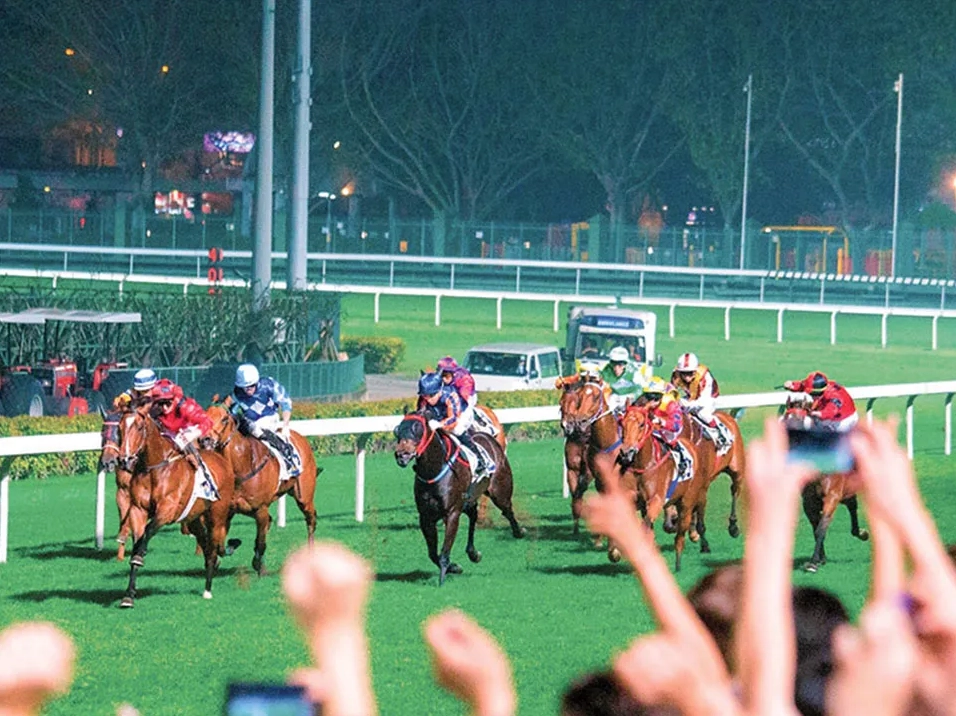 Bóng tối bao trùm khu vực đua ngựa dưới chân tháp