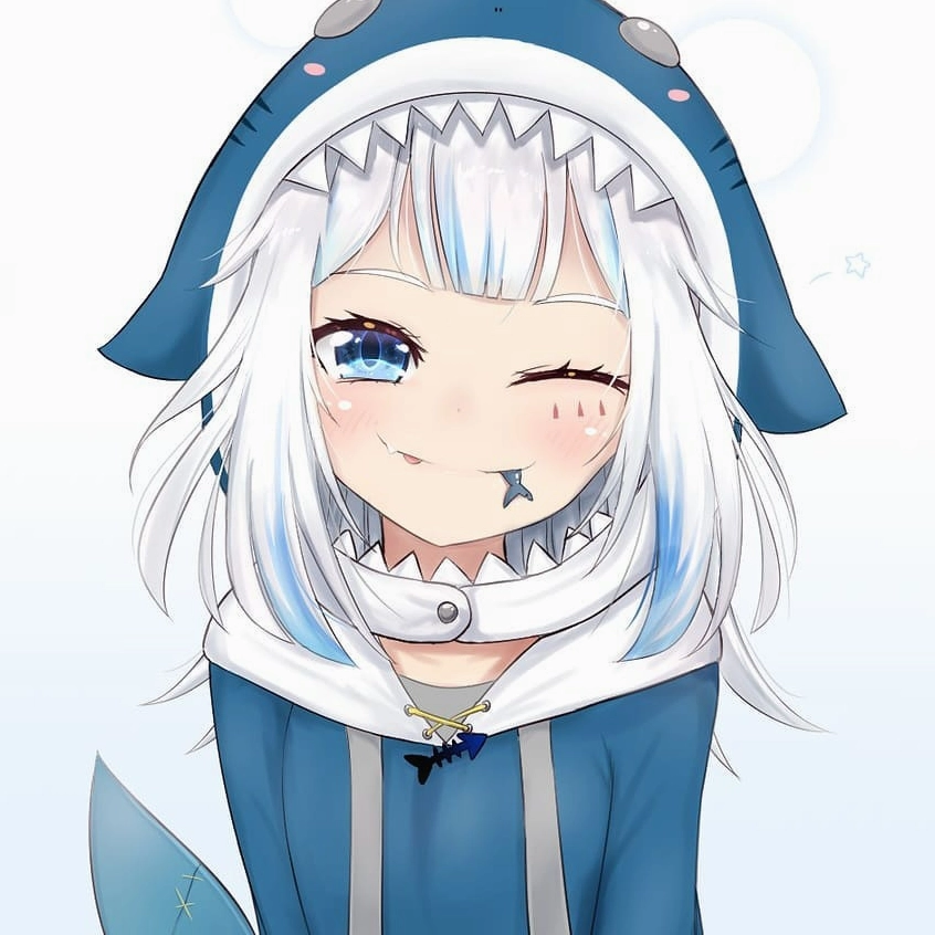 Bức ảnh anime cá mập kết hợp cùng các loài động vật khác rất sinh động