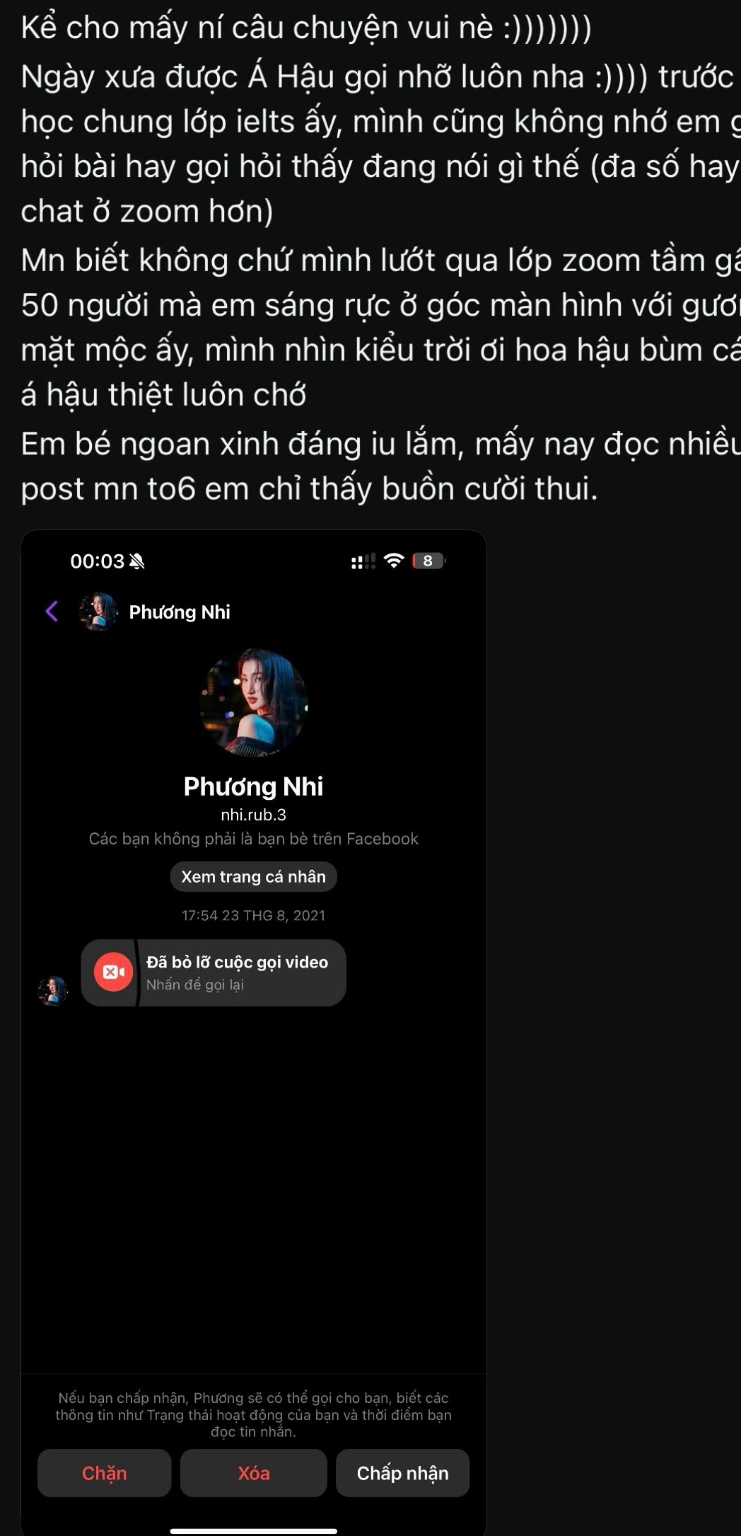 Bức ảnh đời thường giản dị của Phương Nhi thời đi học