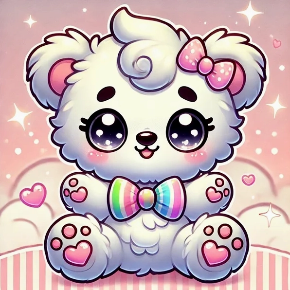 Bức ảnh gấu anime chibi phiên bản 3D nổi bật và ấn tượng