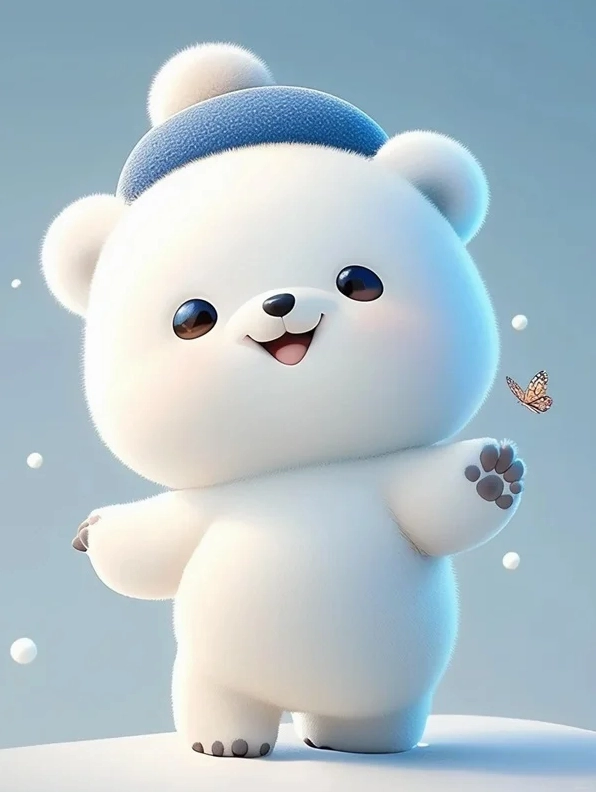 Bức ảnh gấu cute chibi với đôi má hồng hây hây ngượng ngùng