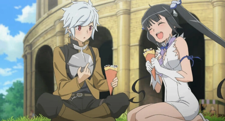 Bức ảnh tổng hợp các gương mặt quen thuộc của anime Danmachi