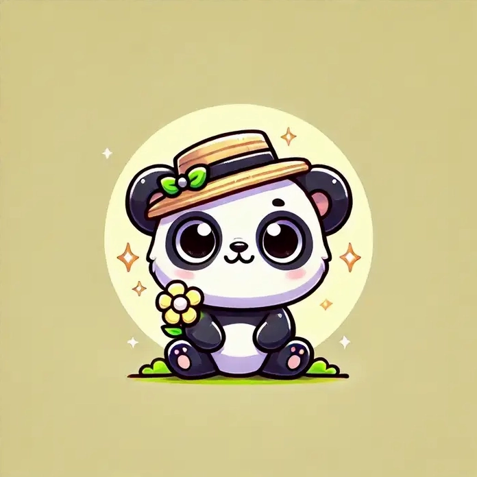 Bức hình avatar gấu trúc cute chibi siêu dễ thương và nổi bật trên nền sáng