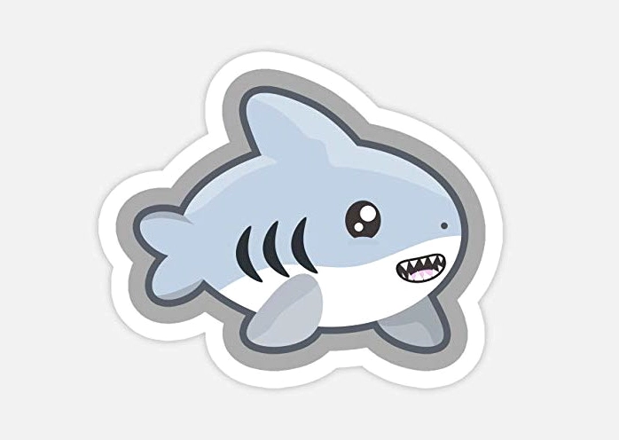 Bức hình cá mập chibi cực kỳ dễ thương với nụ cười hở mười cái răng