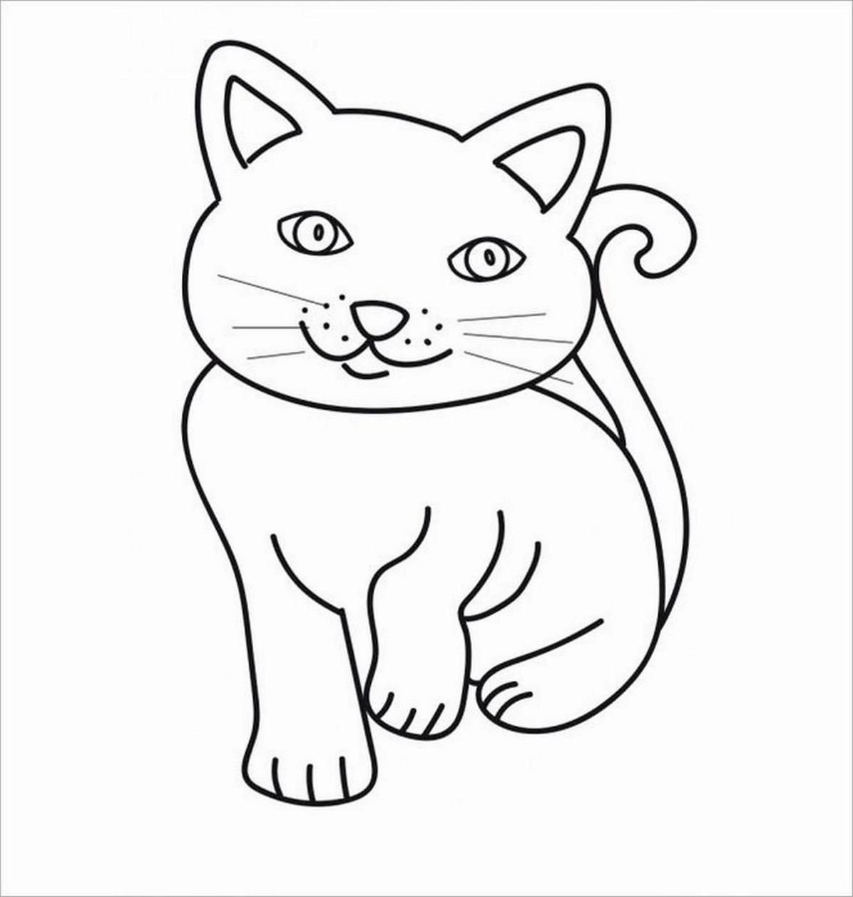 Bức tranh tô màu con mèo dễ thương số 2