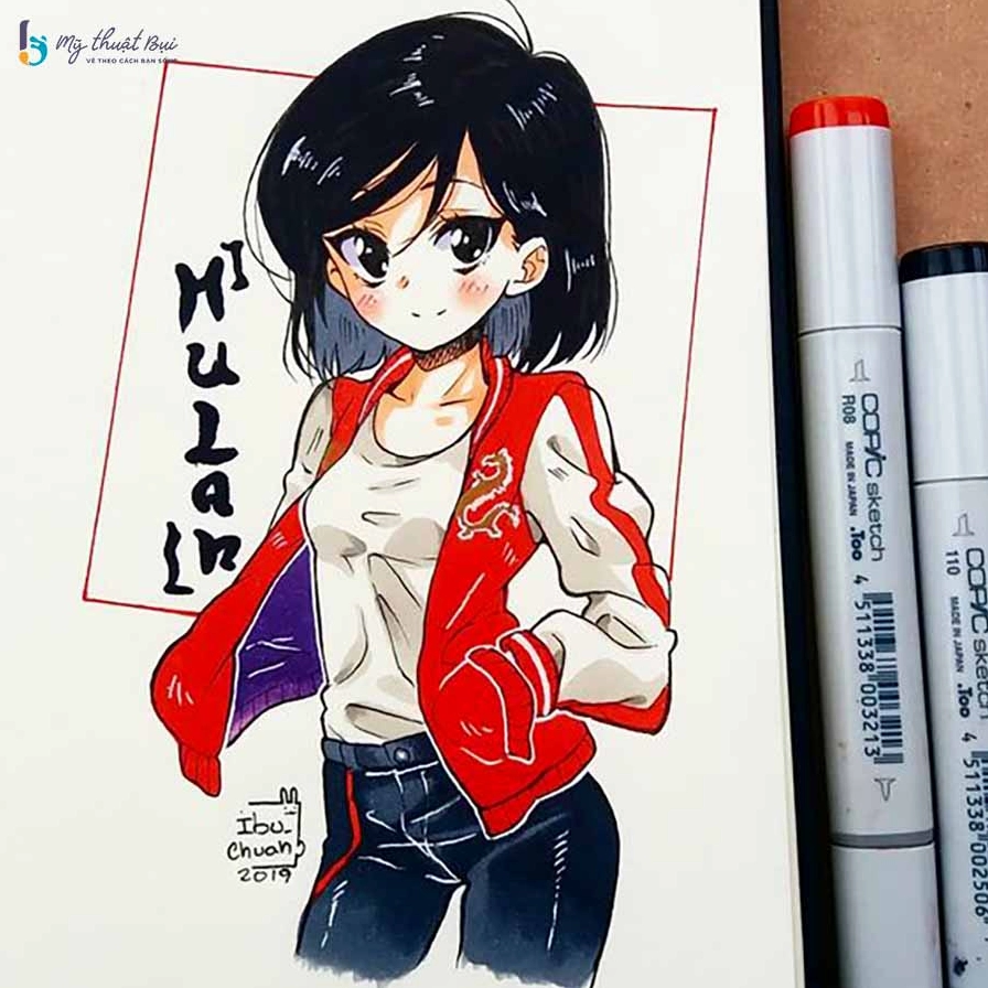 Bức tranh vẽ anime đẹp mắt với các chi tiết được trau chuốt tỉ mỉ