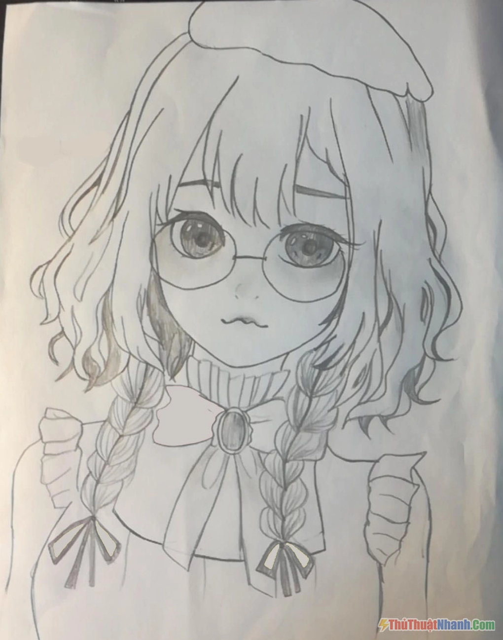 Bức tranh vẽ anime đơn giản mà đẹp mắt thể hiện kỹ năng vẽ ấn tượng